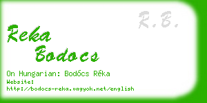 reka bodocs business card