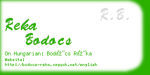 reka bodocs business card
